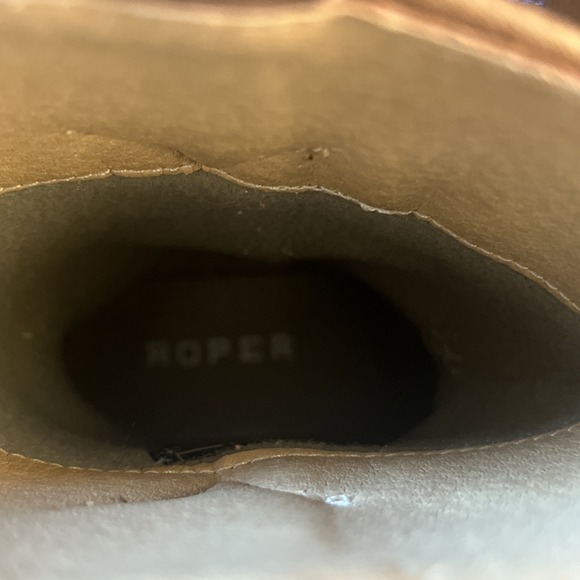 Roper Girls 13 Rainbow GLITTER Square Toe Brown Cowboy Casual Pull On Boots - Picture 8 of 10